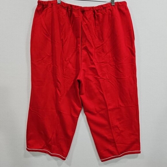 Lauren Ralph Lauren Pants Womens 3X Red Wide Leg Capri Drawstring Sweatpants - Picture 2 of 10